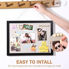 Teling 4 Pack Wood Bulletin Boards with Linen 12''x 16'' Cork Board for Walls with 90 Pushpin Decorative Wood Framed Display for School Office Home Decor (White)