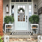 2 Pcs Grey Wreath Sash for Front Door Linen Wreath Ribbon Bow for Yard Porch Garland Home Decor