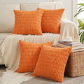 Fancy Homi 4 Packs Decorative Throw Pillow Covers for Living Room Couch Bed, Modern Farmhouse Boho Home Décor Accent Cushion Case, 14" x 14", Orange