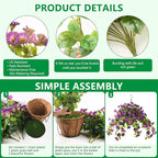 Homsunny 3 Bundles Artificial Hanging Fake Flowers with Basket Plants for Outdoor Spring and Summer Decoration, Faux Silk Flower UV Resistant Morning Glory for Home Porch Patio Garden Balcony Yard