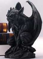 JORAE Winged Gargoyle Statue Indoor Outdoor Home Decor Sitting Guardian Sculpture Halloween Figurines, 9 in, Polyresin