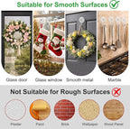 6 Pcs Suction Cup Wreath Hangers for Front Door, Removable Clear Wreath Hooks for Glass Door, Window, Tile Wall, Heavy Duty No-Damage Holiday Decor Hangers for Easter, Halloween, Christmas