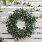 Olive Wreath 26 Inch Wreaths for Front Door with Purely Handmade Realistic Dense Olive Leaf Olive Berry, Elegant Home Decor Wreath Ideal for Front Door, Hallways, Any Area You Want to Brighten