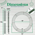 2-Pack 14 Inches Wire Wreath Frame – Round Metal Wreath Form with Ring Design for DIY Crafts, Floral Projects, and Home Decor – Dark Green Wire Frame for Christmas Holiday & Weddings