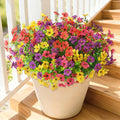 Artificial Flowers for Outdoors, 12 Bundles Multicolor Silk Fake Flower for Spring Summer Decoration, UV Resistant No Fade Artificial Outdoor Plants for Home Planter Porch Patio Yard Decor