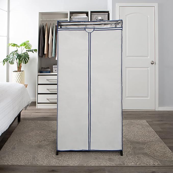 Simplify 36" Wide Portable Closet | Great for Clothes | Accessories | Heavy Duty | Hanging Rod | Easy to Assemble | Dimensions : 36” x 63” x 19” | White