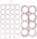 Super Z Outlet Foldable 28 Ring Hole Slots Space Saving Clothing Closet Hanger Scarf, Ties, Belts, Socks Organizer for Home Bedroom, Bathroom, Living Room (Multicolor)