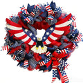 Patriotic Wreath for Front Door Red White Blue Wreath 4th of July Wreaths for Door Wall Memorial Day Decor Independence Day Hanging Decoration for Outside Home Farmhouse Holiday (Eagle)
