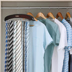Tie Rack Hanger for Closet: Ohuhu 2 Packs 24 Folding Hooks Tie Hangers for Men Wooden Tie Holder Organizer Space Saving Necktie Storage 360 Degree Rotating Ties Belts Scarves Tank Tops-Walnut