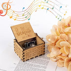 AUEAR, Let It Be Wooden Music Box Hand Crank Laser Engraved Vintage Musical Small Unique Gift for Birthday Wedding Christmas Valentines Day (Style E)