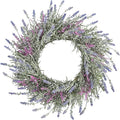 Lavender Wreaths for Front Door Summer Spring Easter Wreaths for Front Door Artificial Farmhouse for Wall Window Party Wedding Porch Room Home Decor(22 Inch)