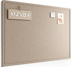 Fluxynara Large Bulletin Board, 47.2" x 35.4" Cork Board Alternative with 24 Safe Removable Adhesive Tabs, Foldable Felt Pin Board for Home Office, Classroom, Bedroom,Entryway for Walls—Taupe