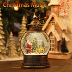 Christmas Snow Globes, Lighted Decorations Musical Snow Globes Lantern, Santa Christmas Decoration Indoor Home Décor & Gift, 6H Timer, USB/Battery Operated,