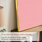Linen Bulletin Board 36" x 24", Fabric Pin Board with Gold Aluminum Frame, Decorative Vision Board for Home Office, Bedroom & Dorm Wall Decor, Includes 10 Push Pins, Pink