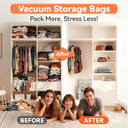 Vacuum Bags for Travel with USB and TYPE C Pump,vacuum seal travel bags,12 Pack Carry-on Size Compression Packing Bags for Luggage,Space Saver for Clothes and Clothing Travel（Grey）