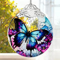 Butterfly Gifts for Women, Stained Glass Ornaments, Purple Butterfly Decorations, Hanging Holiday Presents Idea, Car Hanging Ornaments, Car Charm, Mirror Accessories
