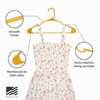 Plastic Hangers 50 Pack - Space Saving Clothes Hangers, Made in USA, Durable & Strong Plastic Shirt & Coat Hanger with Notches & Shoulder Grooves, Non-Slip Hangers | Scoreboard Yellow