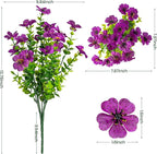Lnoicy 20 Bundles Artificial Flowers for Outdoor Fake Plants for Spring Decoration,Faux Eucalyptus Flowers for Planter UV Resistant Lifelike for Home Porch Garden（Fuchsia）