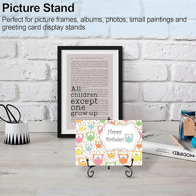Vivinin 6 Pack Plate Stands for Display, Holder for 4 Inch Pictures, Metal Frame Stand and Artwork Display