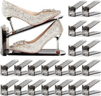 Shoe Slots Organizer 20 Pack - Shoe Stacker,3 Levels Adjustable,Space Savers 50%,Double Layer Holders for Closet (Black),Organizador de Zapatos