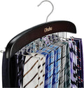 Tie Rack Hanger for Closet: Ohuhu 24 Folding Hooks Tie Hangers for Men Wooden Tie Holder Organizer Space Saving Necktie Storage 360 Degree Rotating Ties Belts Scarves Tank Tops Accessories-Walnut