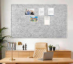 Large Bulletin Board, 72 X 48 inches Cork Board with 30 Pushpin, 6' x 4' Felt Cork Board Notice Pin Board, Self-Adhesive Vision Board Mood Board Foldable Photo Board for Wall - Silver Gray