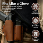 Buffalo Leather Magazine Holder - IWB/OWB Convertible - Right/Left Handed for Men and Women - Premium Mag Belt Pouch - Compatible with Glock & Sig