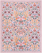 Moynesa Floral 8x10 Area Rugs for Living Room, Washable Large Pink Bedroom Rug 8x10, Non Slip Ultra Thin Boho Flower Indoor Floor Carpet for Girls Room Nursery Playroom, Pink