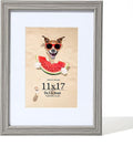 11x17 Picture Frames Grey Woodgrain,11X17 Display Picture 9x15 Pictures with Mat or 11x17 without Mat, 11 by 17 Collage Frames for Wall or Tabletop, Perfect for Home Décor and Gifts
