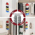 Hat Organizer Hold up to 10 Hats, Hat Rack for Wall with Strong Adhesive, Hat Organizer for Baseball Caps Display for Door Closet, Hat Hanger Holder Storage Multilayer Two Mounting Option(Black)