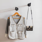 Industrial Wall Pipe Clothes Bar - Heavy Duty Metal Coat Hanger with Hook, Wall-Mounted Garment Holder Racks,Wall Clothing Racks/Hanging Rail, 2Pcs