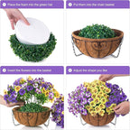 Ivydale Artificial Pansies Hanging Plants, 20 Bundles Fake Flowers for Outdoor Decoration, Silk Pansy Realistic Plants UV Resistant for Front Porch Balconies Yard (3-Mixed Color)