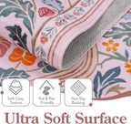 Moynesa Floral 8x10 Area Rugs for Living Room, Washable Large Pink Bedroom Rug 8x10, Non Slip Ultra Thin Boho Flower Indoor Floor Carpet for Girls Room Nursery Playroom, Pink