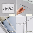 CYhom Under Bed Storage Bins Frame Storage Box Oxford Fabric Sturdy Underbed Container Foldable Stackable Large Capacity Clothes Organizer (Grey, 23.6" x 19.7" x 6.3")