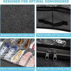 Under Bed Shoe Storage Organizer for Closet, Fits 32 Pairs Underbed Shoes Box Storage Containers Under the Bed Storage Foldable with Sturdy Handles&Clear Window for College Dorms Grey, Set of 2