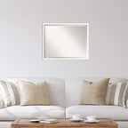 Amanti Art White Wall Mirror 23x29 Svelte White Rectangle Bathroom Mirror for Wall Decor Living Room, Large Modern Wood Frame, Hangs Horizonally and Vertically, Bathroom Decor, Beveled Edge