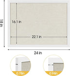 AKTOP 2 Pack White Cork Bulletin Board with Linen 18" X 24", Large Framed Corkboard for Wall, Hanging Pin Board Picture Board for Home Office Decor, Cute Vision Board with Pushpins