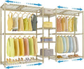 VIPEK X3 Expandable Heavy Duty Clothes Rack Adjustable from 5'2" to 8' with Adjustable Shelves and Hanger Rods, Large Freestanding Clothing Racks Reach-in & Walk-in Closet, Max Load 1210LBS, Gold