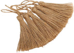 Rustic Style Natural Burlap Tassels for Crafts 6 Pieces Bracelet Necklace Home Decoration