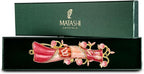 Matashi Hand Painted Mezuzah Gold Plated and Crystals (Red & Pink Enamel Mezuzah)