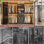 Aheaplus Closet System with 4 Drawers, 8FT Wood Closet Organizer System, 96’’ Closet Built In System Tower with Shelves, Walk-in Closet Wardrobe Clothes Garment Rack, Fits Spaces 4-9 ft, Black Oak