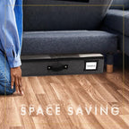 HOMELUX THEORY 2pc Under Bed Storage Containers, Bedroom Under the Bed Drawer Storage Organizer with Bins and Lids, Medium Underbed Clothes Storage Box Ideal for Blanket, Fabric, & Shoes (Dark Gray)