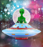 CoTa Global Alien Snow Globe - Magical Rainbow Water Globe Figurine with Sparkling Glitter, Collectible Novelty Ornament for Home Decor, for Birthdays, Christmas, and Valentine - 45mm