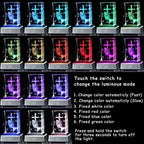 YWHL 3D Crystal Cross Figurine with Colorful Light Base, Laser Engrave Praying Hands Religious Gifts for Women Man, Christian Gifts for Friend