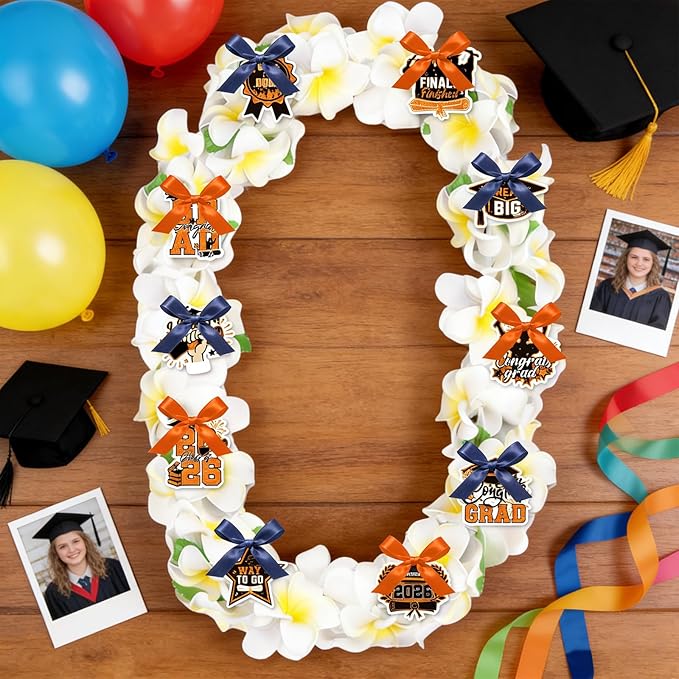 Leis for Graduation 2026, Artificial Flower Wreath with Cards Graduation Lays Gifts, Congrats Grad for High School