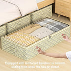 Foldable Under Bed Storage–Under Bed Storage Containers Non-Woven Fabric with Dual Zipper, Closet Organizers for Clothing, Bedding–Space-Saving Storage For Bedroom (7 in)