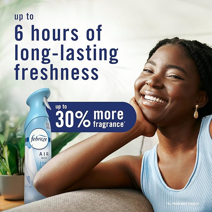 Febreze Air Mist, Air Freshener Spray, Odor Fighting Room Spray, Deodorizer for Home Bathroom Kitchen Office Apartment Dorm Room Classroom, Unstopables Fresh Scent, 8.1oz (Pack of 6)