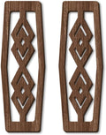 CAKIROTS 2 Pcs Mid Century Modern Wall Art Wood Wall Decor Modern Geometric Panels for Interior Wall Decor Panel Wall Art for Home Living Room (Dark Brown)