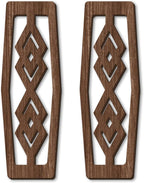 CAKIROTS 2 Pcs Mid Century Modern Wall Art Wood Wall Decor Modern Geometric Panels for Interior Wall Decor Panel Wall Art for Home Living Room (Dark Brown)