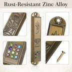 MAGICLULU 5-Pack Door Mezuzah with Kosher Scroll, Screw Mount Metal Mezuzah Case - 3.54 Inch Tall Jewish Mitzvah Mezuza Plaque for Front Doorpost Entrance, Religious Housewarming Gift